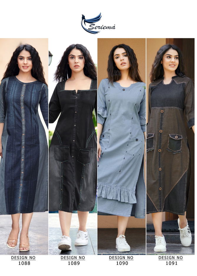 Seriema Kumb Capture 3 Stylish Fancy Wear Denim Wholesale Kurtis
